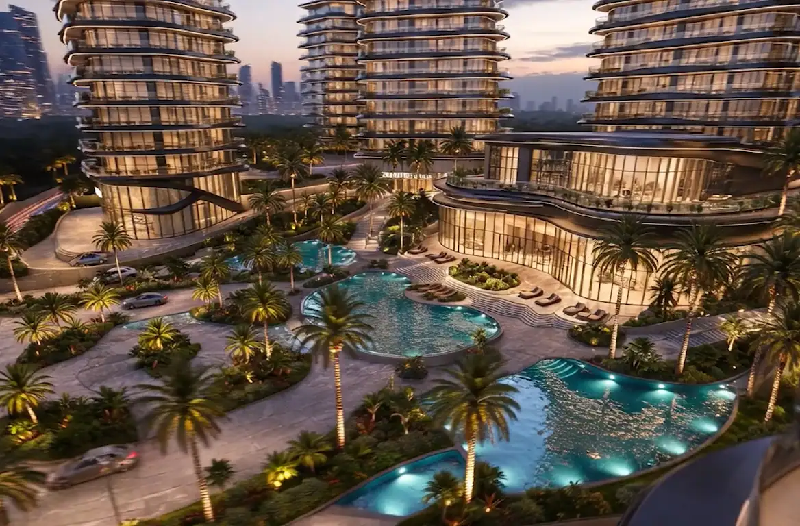 Glass façades. Four island clubhouses.